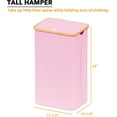 thumbnail image 3 of SpaceAid 110L Laundry Hamper with Lid, Large Tall Clothes Basket Bin, Pink, 3 of 6