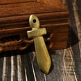 thumbnail image 3 of Solid Brass Sword Pendant Ancient Weapon Style Keychain Accessory Chinese Style Trinket DIY Craft Car Hanging Ornament Decor, 3 of 5