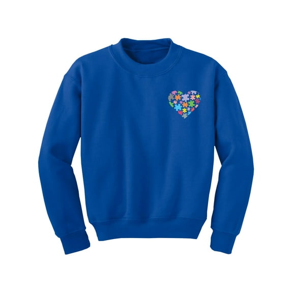 Awkward Styles Autism Awareness Youth Sweatshirt for Boys Girls Heart Puzzle Crewneck Tops