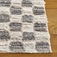 thumbnail image 3 of SAFAVIEH Seattle Dallas Geometric Shag Runner Rug, Ivory/Grey, 2'3" x 8', 3 of 7