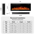 thumbnail image 7 of Waleaf 50” Ultra Thin Electric Fireplace Heater, Recessed Wall Mounted Fireplace with Multicolor Flame & Remote Control, 7 of 7
