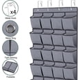 thumbnail image 4 of 24 Pockets Over Door Hanging Shoe Rack, Shoe Storage, Foldable Shoe Collection Storage Bag Organizer with Hooks, Linen Gray, 4 of 7