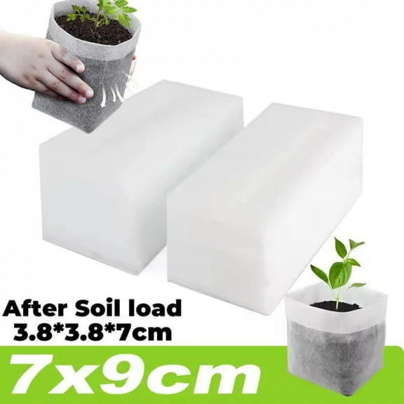 100/500PCS Biodegradable Grow Bags Plant Grow Nursery Bag Non-woven Fabric Seeds Pockets Plant Cultivation Pouches Garden Tools