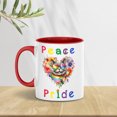 thumbnail image 2 of Peace Love Pride British Shorthair with Rainbow Sunglasses LGBT LGBTQ+ 11oz Accent Two-tone Mug Cat Lover Kitten Owner Gifts Coffee Tea Cup - 01004, 2 of 5