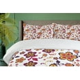 thumbnail image 4 of Ambesonne Floral Duvet Cover Sets, Blooming Flower Pattern, 2-Queen, Yellow Purple Magenta, 4 of 6