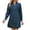 Dark Blue, variant on Sevevn Women's Stand Collar Button Down Denim Shirt Dress Long Sleeve Chest Patch Pocket Side Split Loose Casual Mini Jean Dress Dark Blue S