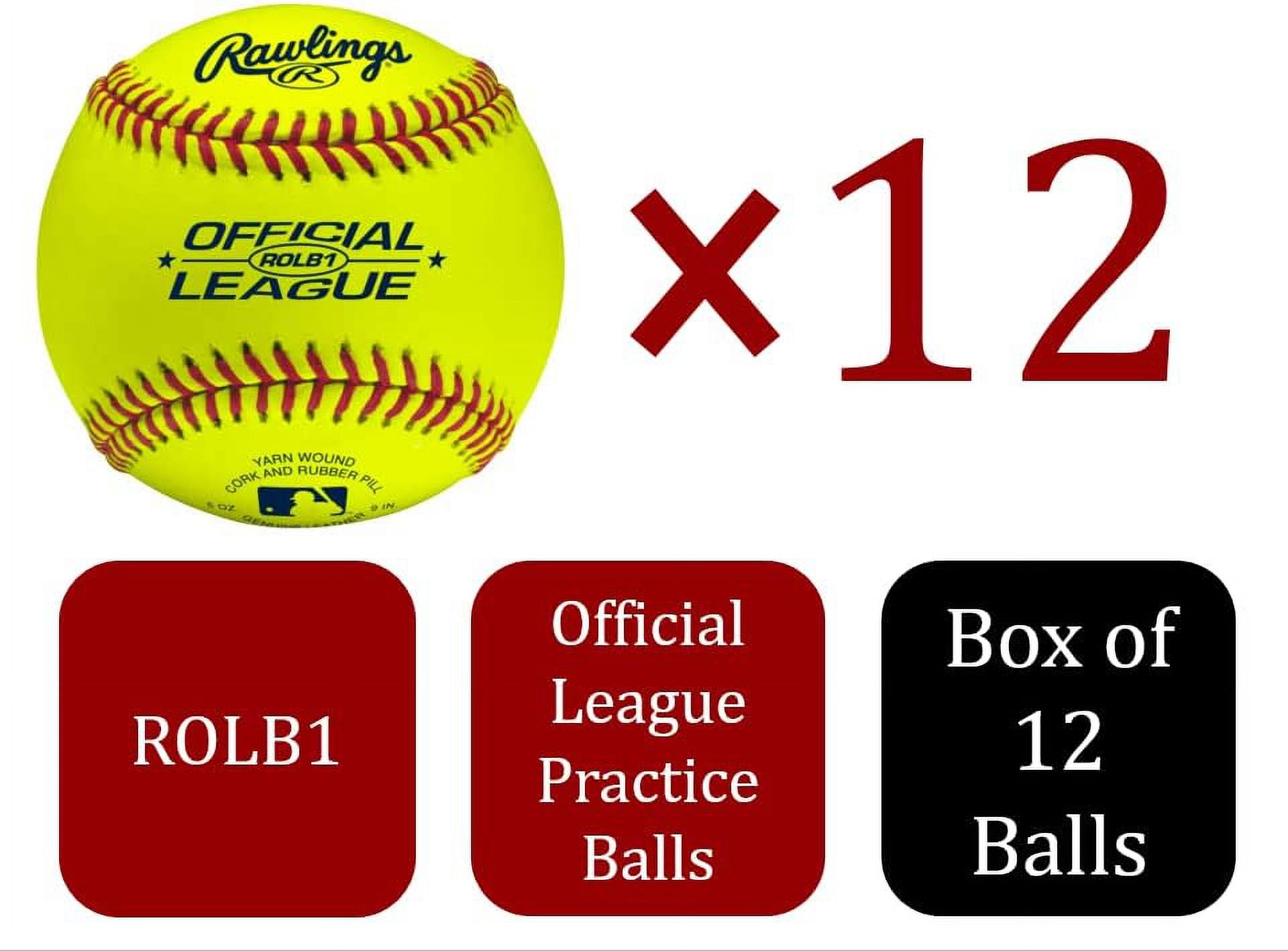 Rawlings | Official League Practice Baseballs | Optic Yellow | Multiple Count Options