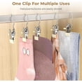 thumbnail image 2 of Space-Saving Clothes and Hat Storage Hook, Anti-Rust Clip Space-Saving Clothespin, Multipurpose Stainless Steel Hanger Clips, Hat Pants Storage Hanging Travel Hook (Pink, 50 pcs), 2 of 6
