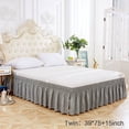 thumbnail image 1 of Solid Color Elastic Bed Skirt Wrinkle Free Dust Ruffle for Twin Queen King US Size, 1 of 5