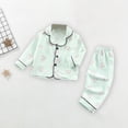thumbnail image 4 of Odeerbi 1-5 Años Boys Girls Verano Pijamas de Algodón de Manga Larga Con Solapa Con Muescas Camisa Pantalones Set Soft Floral Sleepwear Pijama Set, 4 of 5