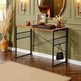 thumbnail image 3 of FurnitureR Folding Study Desk with Side Hooks, Compact Writing Table for Students – Space-Saving, Sturdy Metal Frame & Wood Surface, Ideal for Bedroom, Study Room or Dorm, 3 of 14