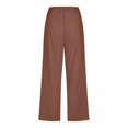 thumbnail image 5 of Women Comfortable High Waisted Wide Leg Pants Drawstring Elastic Trousers Comfy Straight Leg Long Pants With Pockets, 5 of 5
