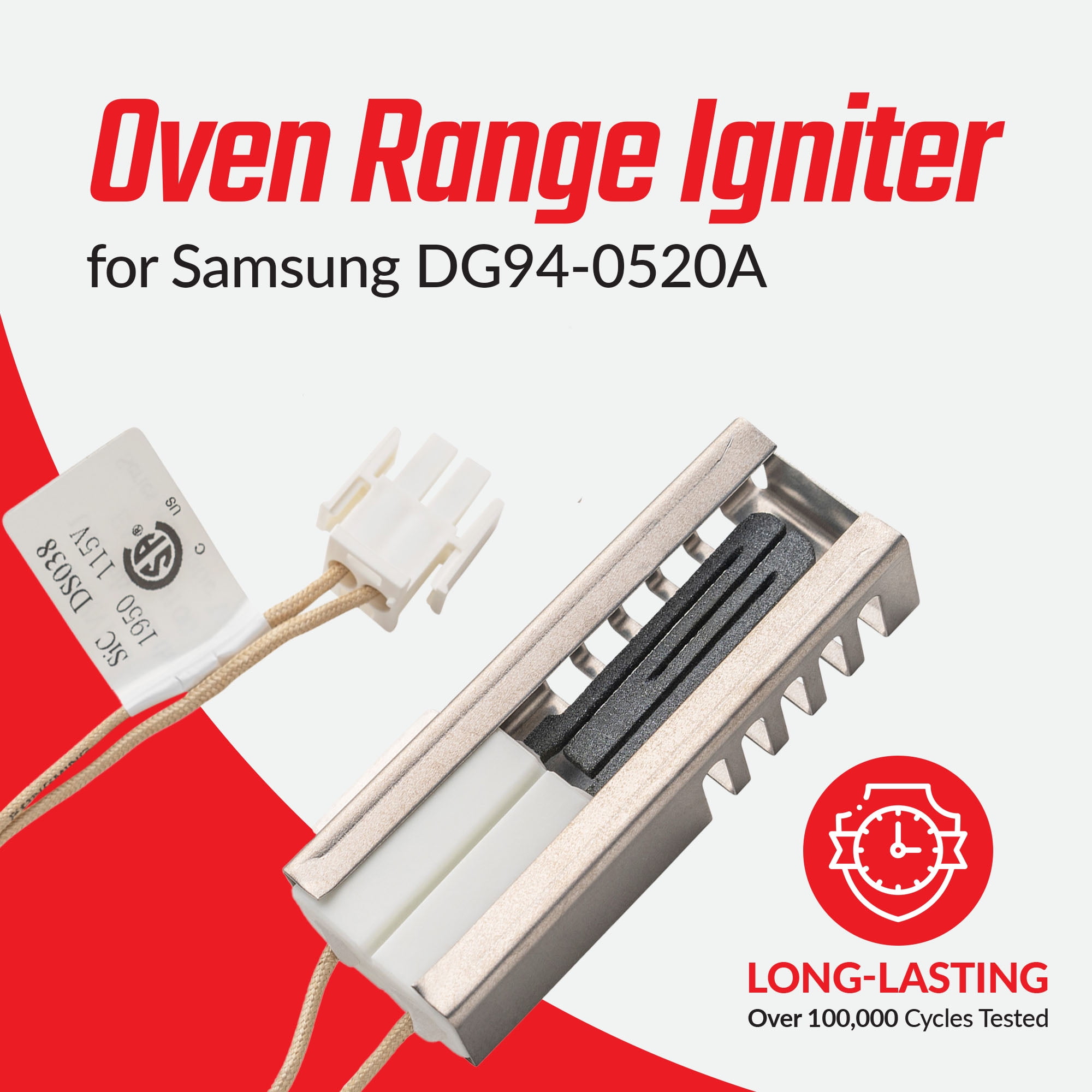 Surface Igniter DS038KX Gas Oven Replacement for Kenmore, Bosch, Samsung DG94-0520A