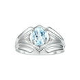 thumbnail image 1 of RYLOS Men's Rings Sterling Silver Rings Classic Designer Style 9X7MM Oval Gemstone &  Diamond Ring Aquamarine March Birthstone Rings For Men Size 13, 1 of 7