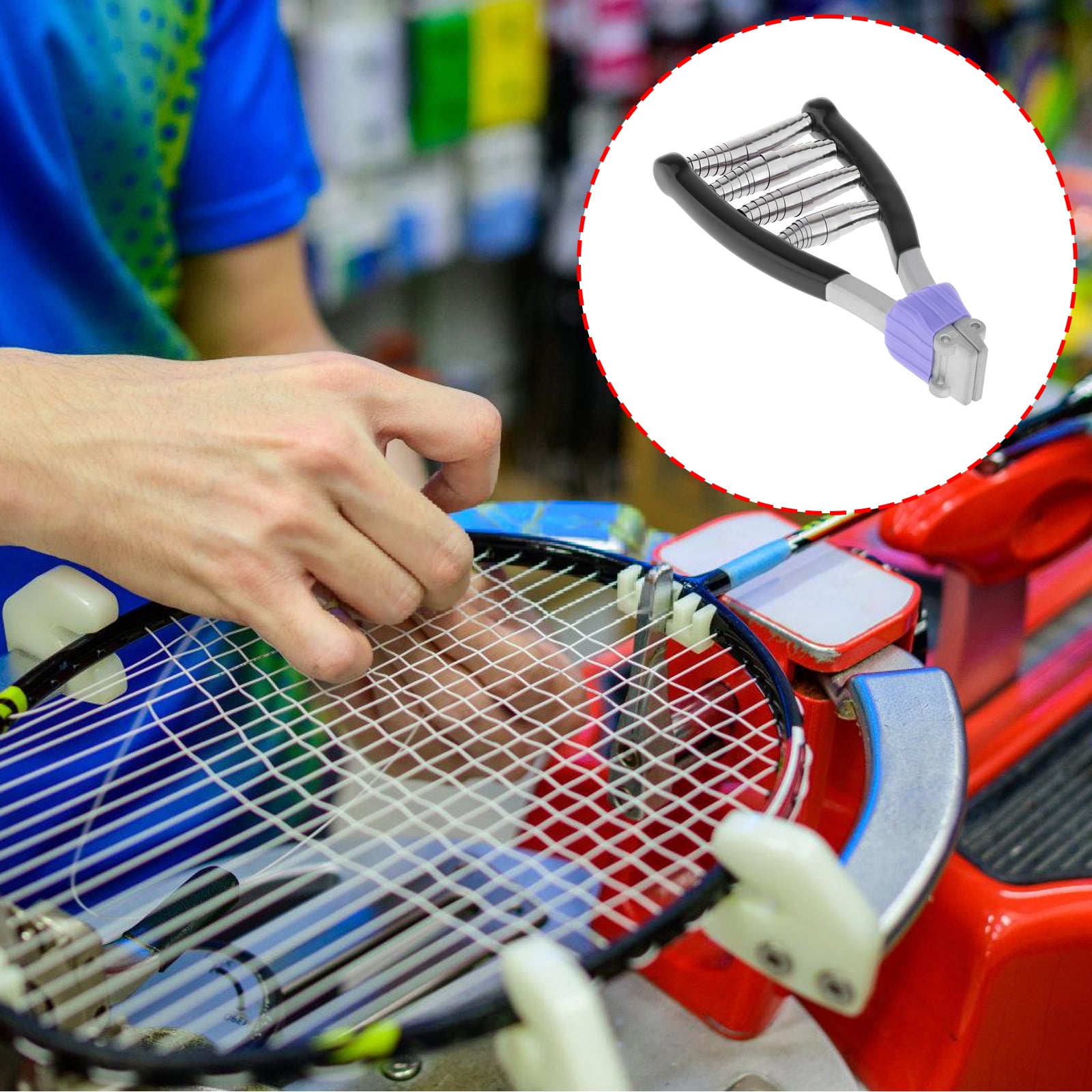 Tennis Racket String Head Knapping Tools Wide Head Stringing Clamp Tool For Tennis & Badminton ...