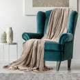 thumbnail image 4 of Lux Decor Collection Queen Fleece Blanket - Super Soft, Warm, Fuzzy & Cozy for All Seasons - Plush Microfiber Soft Blanket (90x90, Camel), 4 of 6