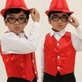 thumbnail image 3 of Boys Girls Sequined Vest Waistcoat Hip-hop Dance Party Street Show Costume, 3 of 6
