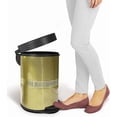 thumbnail image 4 of nu steel Stainless Steel Step Garbage Trash Can with Lid: 5 liter/1.32 gal for the Kitchen, Bathroom, Bedroom, Patio, RV – Gold Finish STP-JW01, 4 of 4
