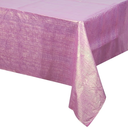 celebrate iridescent tablecloth plastic pink way walmart