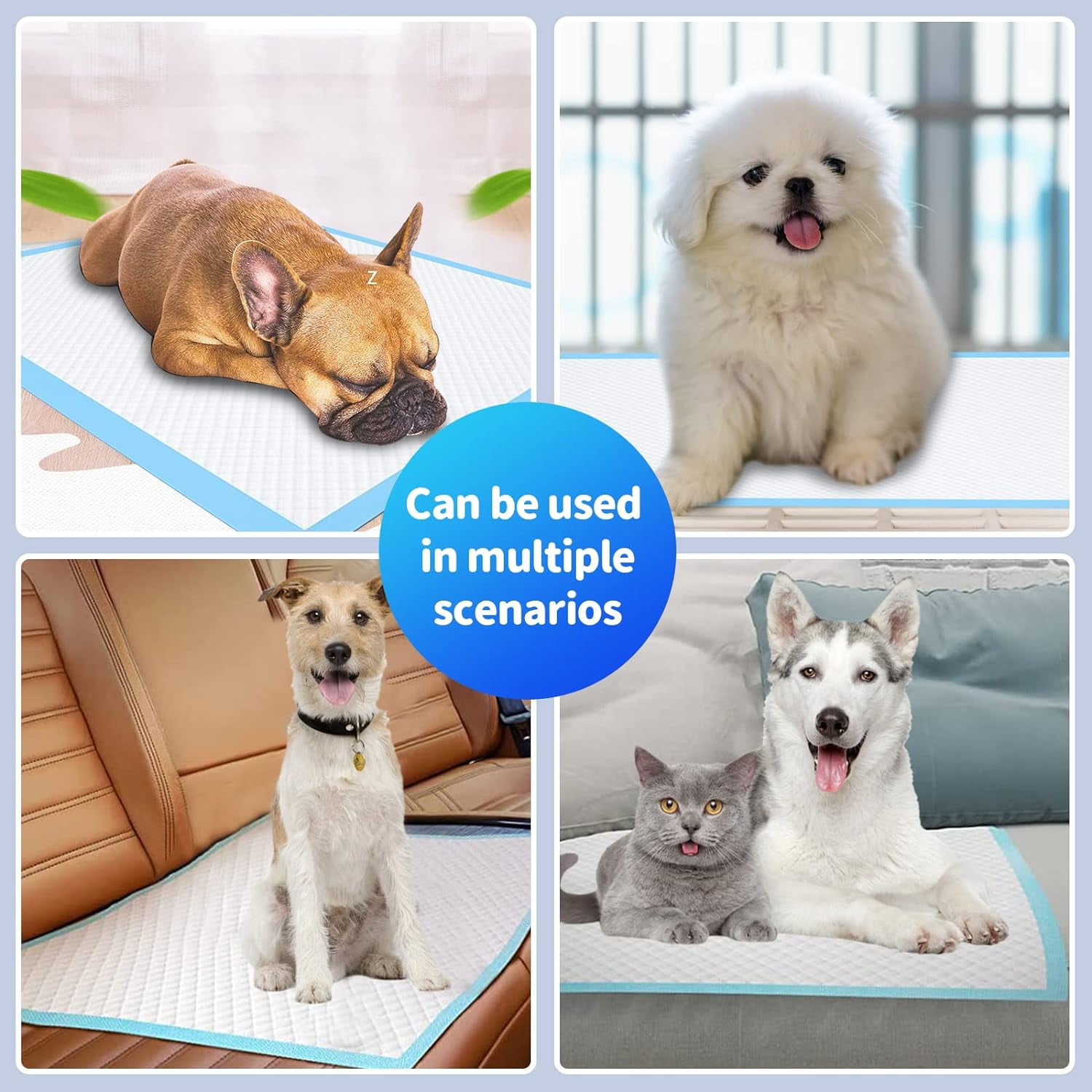 6 Layers Leak-Proof Super Absorbent Puppy Pads Pee Pads for Dogs, XXL Extra Large Thicken Polymer Quick Dry Dog Pads, Disposable Pet Training Pads for Dogs Cats Rabbit Parrots