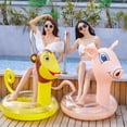thumbnail image 3 of CIMAXIC PVC Swim Ring 1pc Adult Adorable Pig Pattern Swimming Ring Thickened Sequins Inflatable Water Playing Ring for Summer,55.12"X40.55"X31.5", 3 of 4