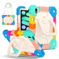 thumbnail image 1 of Funda Resistente a Prueba de Golpes para iPad A16 11 / iPad A16 10, Funda Protectora de Silicona + Capa de PC con Soporte Giratorio de 360° y Asa Cuadrada con Correa para el Hombro, Colorida, para iP, 1 of 7