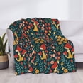 thumbnail image 3 of Yiaed Mushrooms And Flowers Print Blanket Throw Blanket Soft Cozy Flannel Blanket for Home Bed Sofa Couch Chair-60"x50", 3 of 6