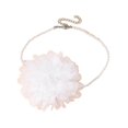 thumbnail image 1 of Gauze Flowers Collar Necklace Elegant Clavicle Chain Necklace Simple Choker--White-Product code 48157 White, 1 of 5