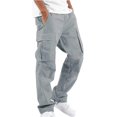 thumbnail image 1 of Pants For Men Solid Casual Multiple Pockets Outdoor Straight Type Fitness Long Pants, 1 of 4