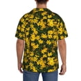 thumbnail image 7 of PAYOHTO Thread Leaf Coreopsis Flowers Mens Hawaiian Casual Short-sleeved Shirt Tropical Summer Beach Button Down Shirts, 7 of 7