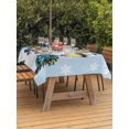 thumbnail image 2 of Outdoor Tablecloth with Umbrella Hole and Zipper, Light Blue Snowman Christmas Rectangle Table Cloth 60x84 Inch Waterproof Tablecloth, Xmas Gifts Wreath Snowflake Picnic Table Cover for Patio Camping, 2 of 7