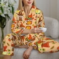 thumbnail image 6 of Honeii Autumn Gnomes Print Women's Pajama Sets Long Sleeve Button Down Sleepwear Nightwear Soft Pjs Lounge Sets 2PCS-XX-Large, 6 of 7
