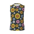 thumbnail image 6 of Lsque Colorful Sunflowers Print Men's Cotton Blend Sleeveless Muscle Shirts (S-3XL)- Moisture Wicking, Odor Protection, UPF 30+,XX-Large, 6 of 8