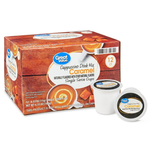 Great Value Caramel Cappuccino Mix Coffee Pods, 12 Count
