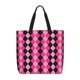 thumbnail image 1 of Easygdp pink and black argyle Bolsa Tote para Mujer, Bolso de Hombro para Trabajo, Playa, Viajes, Compras y Supermercado, 1 of 7