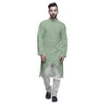 thumbnail image 1 of Atasi Cotton Slub Printed Fashion For Men Asymmetric Button Down Kurta For Men, 1 of 5