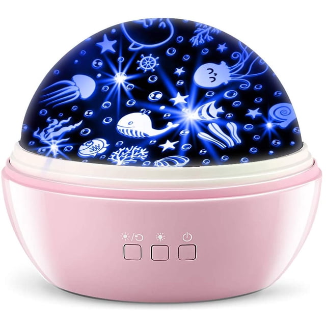 Proyector de luz nocturna de estrellas para niñas, cielo estrellado/animal marino, lámparas de iluminación nocturna multifunción todo en 1 para dormitorio, lámpara de proyección para niños, cumpleaños, regalos de Navidad (rosa) Sailing Electrónica