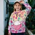 thumbnail image 2 of Uorisanigo Girls Half Zip Sweatshirt Oversized Long Sleeve Zipper Sweatshirt School Drop Shoulder Cute Teacup Cat Heart Athletic Tops Outerwear Fall Clothes Quarter-Zip Pullover Jacket, 2 of 7