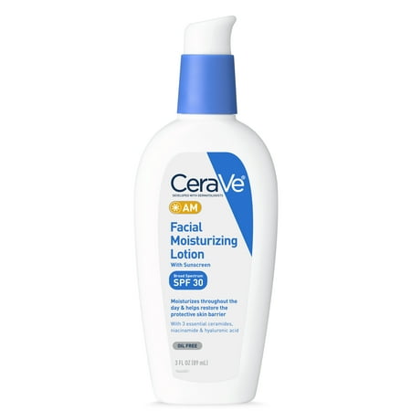 CeraVe AM Face Moisturizer with Broad Spectrum Protection, SPF 30,3 (Best Moisturizer With High Spf)