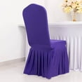 thumbnail image 2 of Efavormart Purple 1-Piece Stretch Fitted Ruffle Pleated Skirt Banquet Chair Cover, 2 of 11