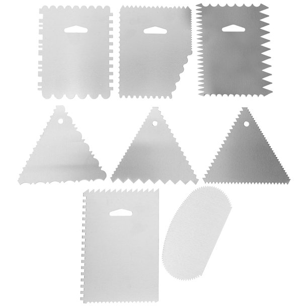 FUTUREORYY 8Ud Icing Smoother Scrapers Herramienta Plateada Para Decorar Pasteles En De Usar