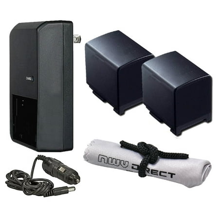 Canon VIXIA HG21 High Capacity Intelligent Batteries (2 Units) + AC/DC Travel Charger + Nwv Direct Microfiber Cleaning Cloth.