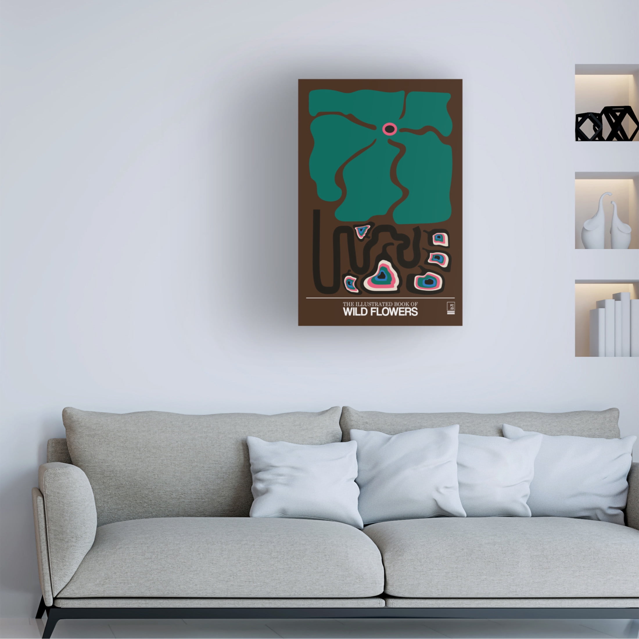 Trademark Fine Art Frances Collett The Illustrated Book Of Wild Flowers Vol.1 Brown Canvas Wall Art