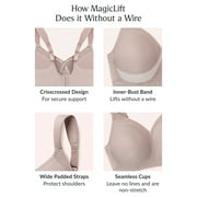 Glamorise MagicLift Seamless T-Shirt Wirefree Bra 1080 (Women's & Women's Plus)
