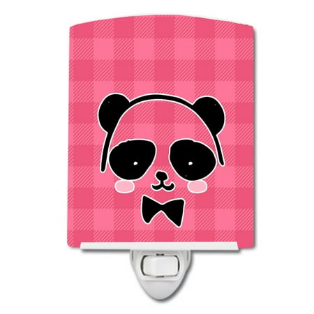 

Caroline s Treasures BB7039CNL Panda Bear Pink Face Ceramic Night Light 6x4x3 multicolor