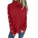 thumbnail image 2 of Suéter Holgado de Punto para Mujer, de Cuello Alto, Larga y Cuello Vuelto, de Invierno Vino Tinto XL, 2 of 8
