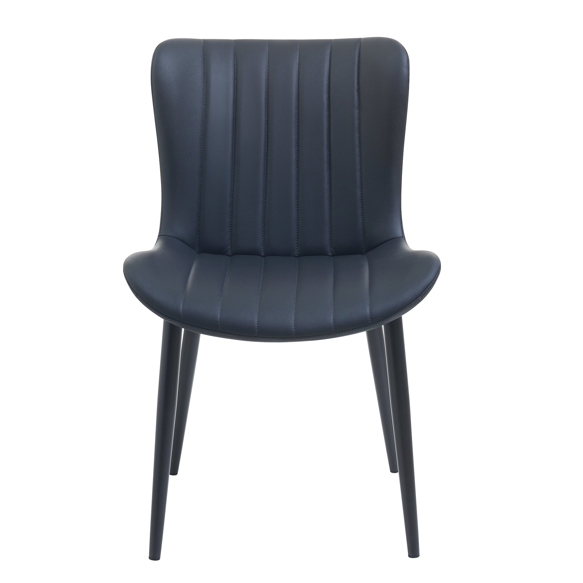 Euroco Mid-Century Modern Dining Chairs Set of 2, Accent Chairs with Curved Back and Iron Frame, Kitchen Side Chairs for Bedroom, Living Room,Dining Room,Black