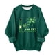 thumbnail image 1 of Vestido de Manga Larga una Línea para las Mujeres Imprimir el Día de San Patricio Sudadera con Capucha Forrada de Lana para la Calidez de los Niños Casual Suelto Cuello Redondo de Manga Larga, 1 of 5