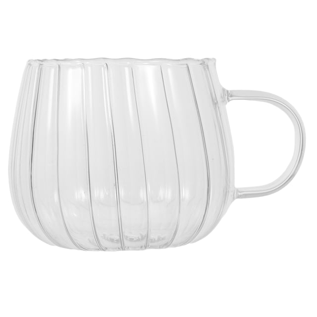 Taza de café de vidrio, taza de agua transparente con asa, taza de agua de vidrio, taza de café para el hogar o la oficina