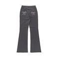 thumbnail image 5 of BRGZLK Jeans For Women High Waisted Wide Leg Flared Street Fashion Bow Embroidery Elastic Slim Fit with Pockets Denim Pants Stretchy, 5 of 7